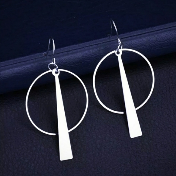 Exclusively Fancy Jewelry - 🔴Geometrical Silver Dangle Earrings